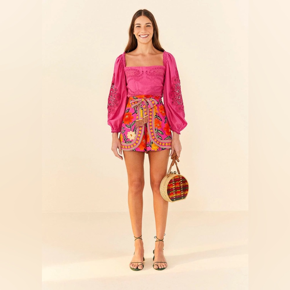 Farm Rio Pink Lace Blouse - Picture 3 of 6